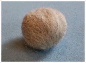 Swaledale light grey ball after 10 minutes